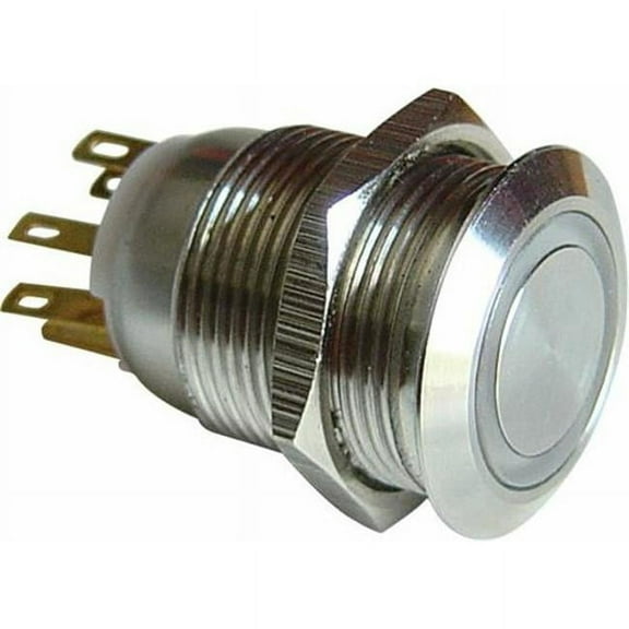 AUTOLOC POWER ACCESSORIES 512 19mm Latching Billet Button with LED Blue Ring