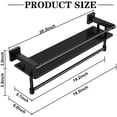 thumbnail image 2 of Estante de cristal para baño SFGSOWOR de 50 cm con toallero negro mate, 2 of 8