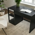thumbnail image 5 of Martha Stewart Home Office Modular Single-Drawer Desk with 2 Tier Shelf in Black with Oil Rubbed Bronze Hardware, 5 of 10