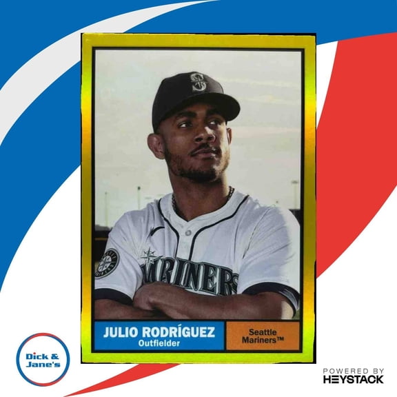 2024 Topps Archives Julio Rodriguez Yellow Foilboard #43 Seattle Mariners