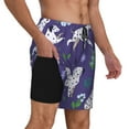 thumbnail image 2 of Naloa Cute Dog Print Men Swim Trunks with Compression Liner ,Board Shorts,Men's Swim Shorts with Drawstring and Elastic Waistband-3X-Large, 2 of 6