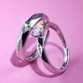 thumbnail image 5 of 1 Pair Her King and His Queen Ring Matching Ring Promise Ring Adjustable Opening Ring Suitable for Ladies and Men, 5 of 11