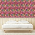 thumbnail image 4 of Ambesonne Flower Peel & Stick Wallpaper for Home, Romance Flowers Retro Effect, 13"x36", Mauve Taupe Green and Pink, 4 of 6