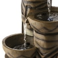 thumbnail image 5 of Alpine Corporation GIL838 Outdoor Floor 3-Tiered Soothing Polynesian Tiki Head Bowl Waterfall Fountain, 29", Brown, 5 of 11
