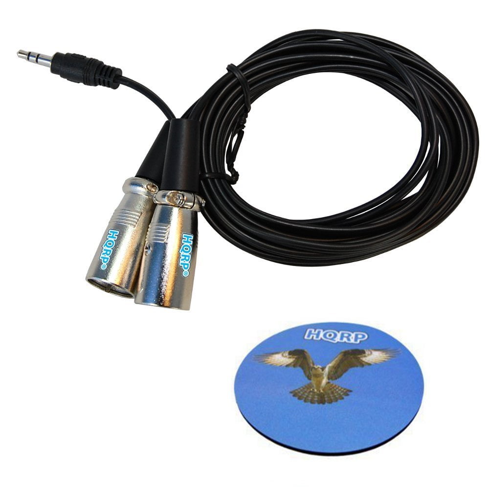 HQRP 3.5mm to Dual Male XLR plugs Cable Cord for KRK Rokit 5 G2s / JBL