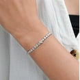 thumbnail image 4 of Hitanshu Jewels Heart Cut Cubic Zirconia Beautiful Women's Tennis Bracelet 14K White Gold Plated, 4 of 5