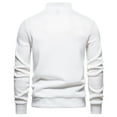 thumbnail image 4 of Miluxas Quarter Button Sweater Men's Pullover Sweaters Knit Long Sleeve Sweater Men White 6(M), 4 of 5