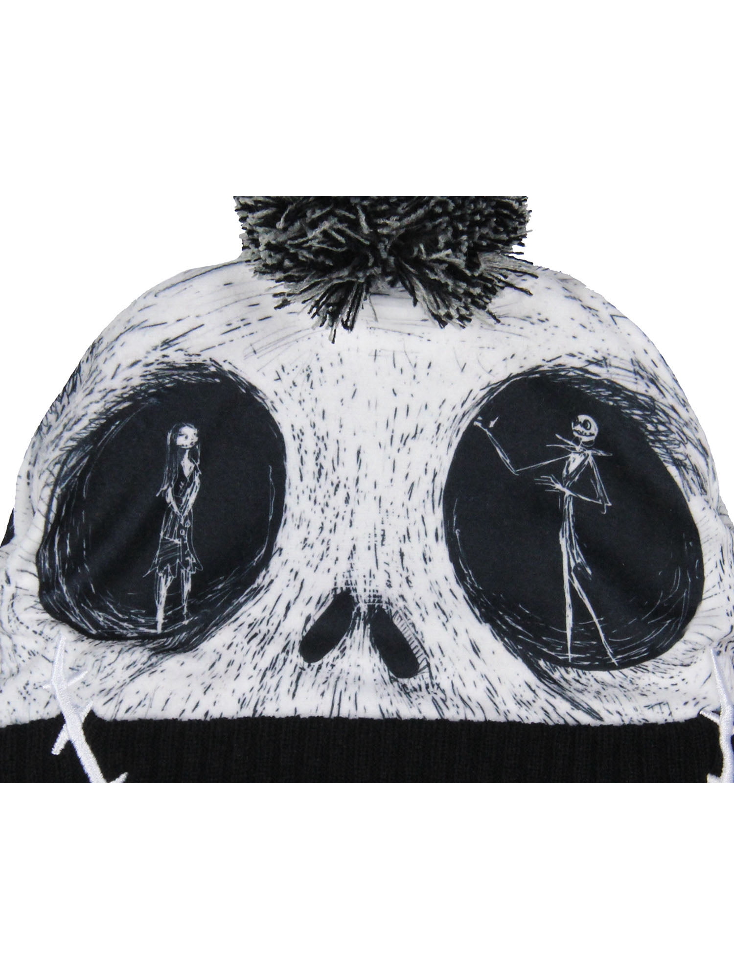 Disney Nightmare Before Christmas Beanie Jack Skellington Sublimated Face Pom Knit Beanie Hat Cap