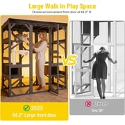 Aivituvin Catio Large Cat House Outdoor Walk in Outdoor Cat Enclosure Indoor Cage Kitty Condo Playpen with Door, Platform, Scratch Post, Hammock - 70