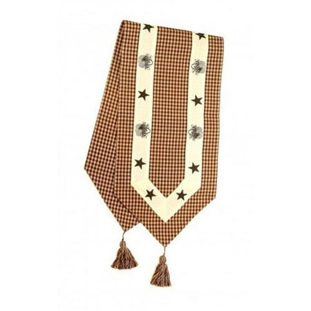 

Mr. MJs Trading AG-11299-13x54 13 x 54 in. Ribbed Table Runner with Tassels Star Basket Burgundy