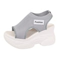 thumbnail image 6 of Rokment Platform Athletic Mesh Walking Nursing Sandals for Women 2026 Comfortable Stretchy Hollow out Open Toe Chunky Wedge High Heels Casual Orthotic Slip on Summer Shoes Grey Size 6.5, 6 of 7