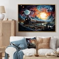 thumbnail image 1 of Designart Train framed wall Art, Cosmic Rails An modern Train I , train Large framed wall art decor, Multi-Color Modern Gold framed wall art, 32x16 inches Gold Frame, 1 of 1