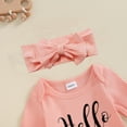 thumbnail image 5 of Okbabeha Im New Here Newborn Outfit Girl Long Sleeve Letter Romper Ribbed Knit Jumpsuit Baby Girl Preemie Coming Home Outfit, 5 of 7