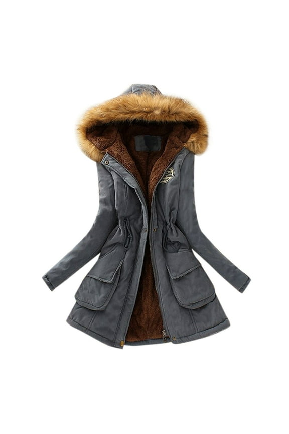 UTTOASFAY Women Long Sleeve Winter Womens Warm Coat Hooded Jacket Slim Winter Outwear Coats