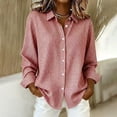 thumbnail image 2 of Women's Elegant Plaid Button Down Shirt Long Sleeve Gingham Business Blouse Tops Women Soft Lightweight Loose Shirts Daily Office Travel Outfits, Red XL, 2 of 4