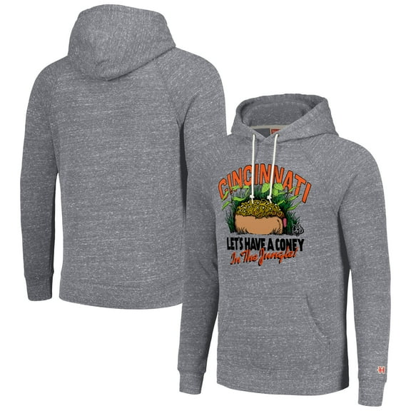 Unisex Homage Gray Cincinnati Bengals NFL x Guy Fieri-s Flavortown Tri-Blend Pullover Hoodie