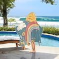 thumbnail image 3 of Yayeee Kids Hooded Towels Toddler Soft Absorbent Beach Bathing Wrap 50" x 23.5", Blue Rainbow, 3 of 5