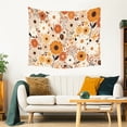 thumbnail image 3 of Boho Wildflower Garden Tapestry – Peach Skin Polyester Wall Hanging, Floral Wall Decor for Bedroom, Living Room, Garden, Dorm, 3 of 5