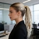 thumbnail image 5 of Coleta Cola de caballo elástica con trenza sucia,1 unidad,extensión de cabello sintético para mujer,postizo de cola de caballo con clip para peinado diario (70 cm). Rkxzt, 5 of 9