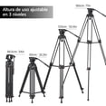 thumbnail image 4 of Tripie Profesional Aleación de Aluminio 180cm con Cabezal Hidráulico Fluido Panorámico para Cámaras, 4 of 7