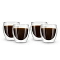thumbnail image 2 of Bacimi Double Wall Insulated Coffee Mugs Set of 4 / 5oz - Clear Borosilicate Cups - Thermal Drinking Cups for Espresso, Cappuccino, Latte, Tea, Hot Beverage, Wine - Microwave Safe, 2 of 11