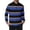 X-179Blue, variant on YMNXA Mens Polo Shirt Long Sleeve Lapel Button Down Striped Print Comfortable Breathable Top For Casual Daily Wear Blue L
