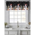 thumbnail image 4 of Christmas Snowman Valances for Windows Snowflake Squirrel Cat Xmas Tree Black Rod Pocket Curtains Valance Short Window Treatment Drapes for Living Room, Bedroom Bathroom 42"&nbsp;W x 18" L, 4 of 5