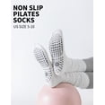 thumbnail image 4 of Yawlsow 3 Pairs Slouchy Socks with Grips for Women, Ruffle Non-Slip Yoga Socks for Pilates, Barre Workout, Hospital, 4 of 6