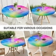 thumbnail image 7 of Rainbow Tie Dye Cloud Round Fitted Tablecloth with Elastic Edge,Dining Table Cover Waterproof,Outdoor Round Tablecloth for Camping,Dining,Indoor and Outdoor, 7 of 7