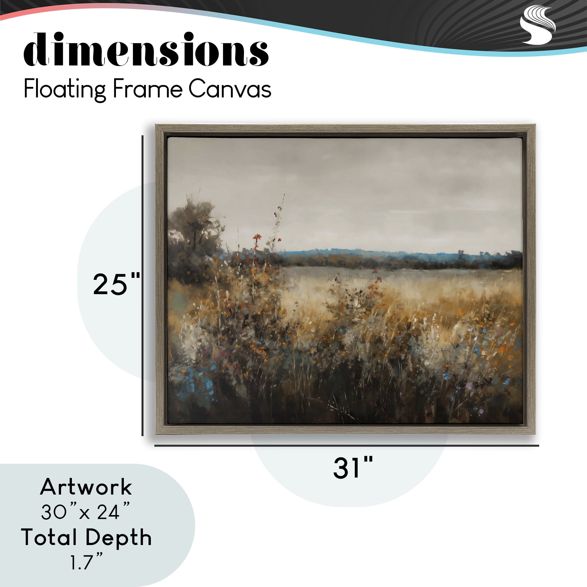 Stupell Industries Abstract Grunge Meadow Brown Framed Floater Canvas Wall Art, design by Creative Studio