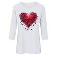 thumbnail image 4 of Jienlioq Chandail en Molleton de la Saint-Valentin pour Femmes Imprimé Décontracté Col Rond Manches 3/4 Blanc G, 4 of 4