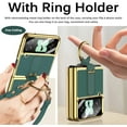 thumbnail image 2 of Samsung Galaxy Z Flip 4 Case with Strap Ring Holder, Luxury Leather with Electroplating Frame Cover Built-in Camera Lens Film Lanyard Protector Case for Z Flip 4 2022(Yellow), 2 of 14