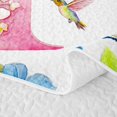 thumbnail image 5 of Castle Fairy Floral Letter P Hummingbird Bed Spread Queen for Women,Watercolor Print Queen Coverlet Set, 5 of 7