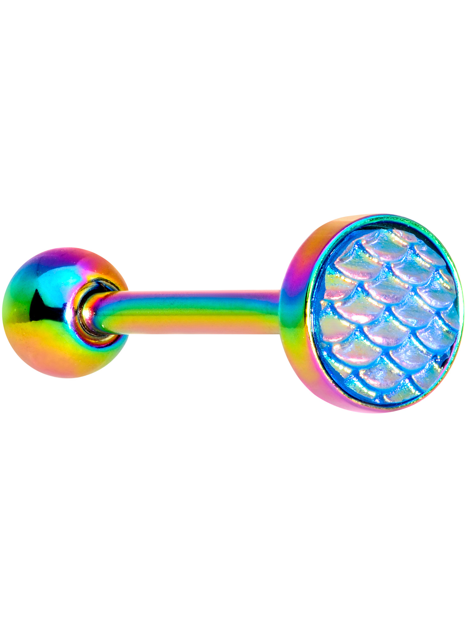 Body Candy 14G Rainbow PVD Stainless Steel Womens Tongue Ring Blue