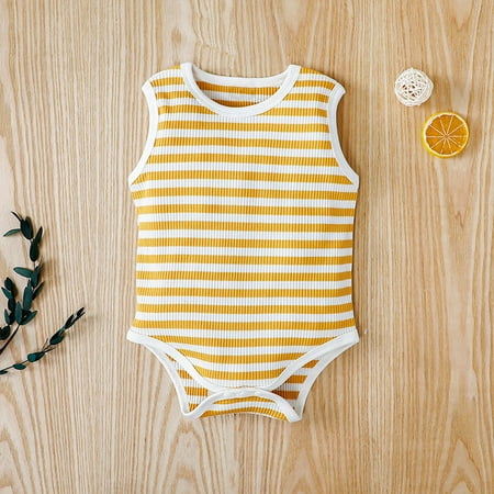 

Hunpta Newborn Infant Baby Girls Boys Sleeveless Stripe Bodysuit Romper Jumpsuit