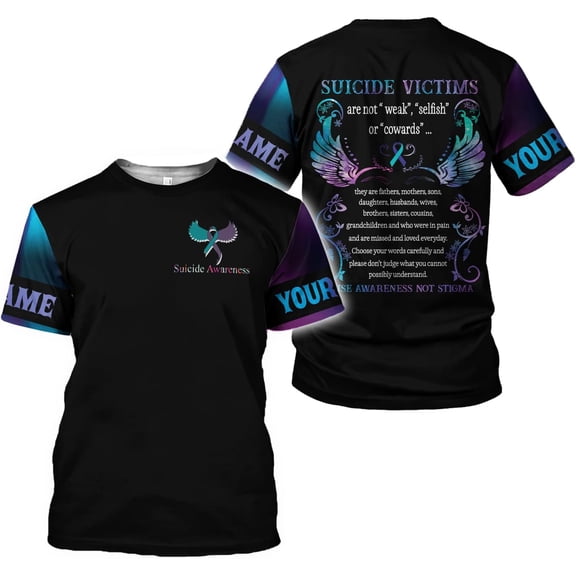 Personalized Suicide Awareness Shirt, Suicide Prevention Awareness, Mental Health Awareness, Mental Health Clothing (S)