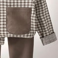 thumbnail image 4 of Newborn Baby Boy Clothes Waffle Striped Long Sleeve Sweatshirt Pullover Tops and Pants Sets Fall Winter Outfits(Coffee,1-2 Years), 4 of 5