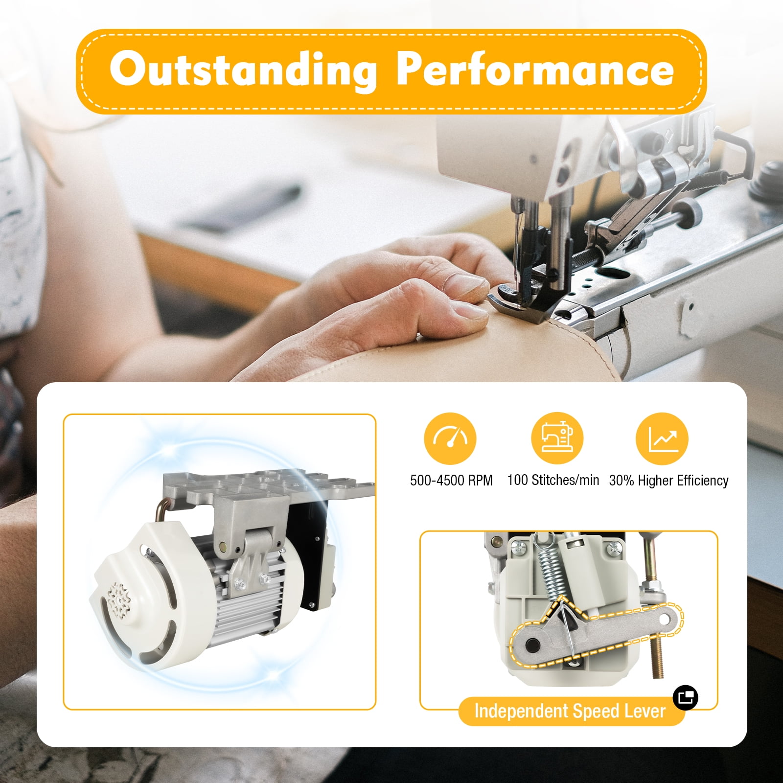 YIYIBUYS 600W Electric Brushless Sewing Machine Servo Motor Low Noise Industrial Sewing Machine Brushless Split Motor, 100 Stitches/min