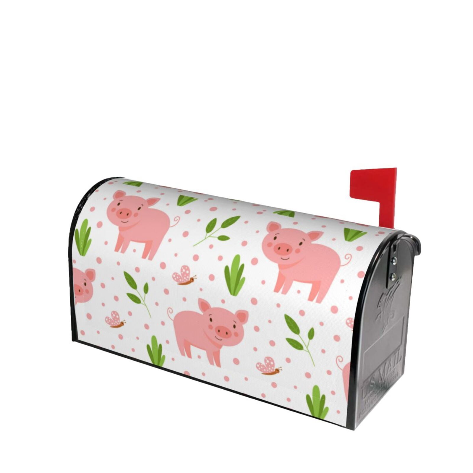 Xecao Funny Little Pigs for Mailbox Cover with Magnetic Strips, Waterproof and Sunscreen, Adds a Decorative Touch to Your Garden Yard.