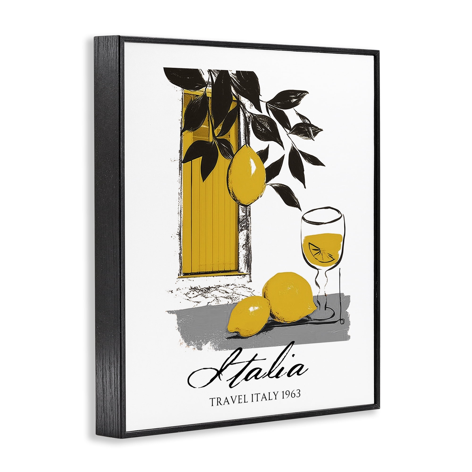 Stupell Industries Travel Italia Lemons Black Framed Giclee Art, design by Annabelle Hall
