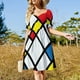 thumbnail image 2 of Mondrian minimalista De Stijl arte moderno diseño abstracto vestido De manga corta vestido De mujer vestidos para mujer 2025 vestidos De verano, 2 of 6