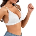 thumbnail image 6 of Alun Lace Deep V-Neck Bras for Women No Underwire Thin Padding Comfortable Breathable Bralettes 2026 Spring Summer Fashion Wavy-Edge Pure Color T Shirt Bra White XXL, 6 of 6