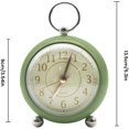 thumbnail image 2 of Reloj despertador analógico retro - Doble campana - Con campanas que no hacen tictac - Vintage - Funciona con pilas - Reloj de mesa de cuarzo - Con luz nocturna - Para niños - Para un sueño profundo (, 2 of 5