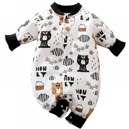 

Baby One Piece Romper Soft Cotton Sleepwear Footed Jumpsuit for 0-12 Month Infant