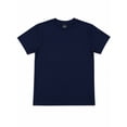 thumbnail image 3 of Plain Crew Neck Short Sleeve T-Shirt for Everyday Wear, Soft Casual Tee, Navy Blue, Medium, 3 of 4