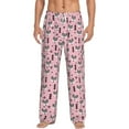 thumbnail image 2 of Lsque Cute Fox Pink Tree Print Men's Pajama Pants, Lounge Pant - Comfortable Home Wear,Elastic Waistband, Stylish Design-Medium, 2 of 9