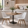 thumbnail image 3 of Silla de Comedor Moderna con Asiento Acolchado de Diseño Minimalista Tipo Eames Pedestal - Silla Ergonomica Acojinada con Estructura de Madera Ideal para Interior Blanco, 3 of 5