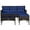 Navy, variant on Costway 3PCS Patio Rattan Furniture Set 3-Seat Sofa Cushioned Table Garden