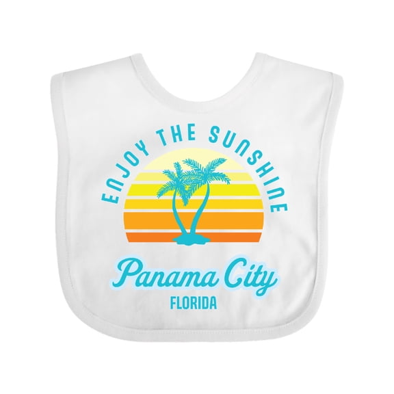 Inktastic Summer Enjoy the Sunshine Panama City Florida in Blue Boys or Girls Baby Bib