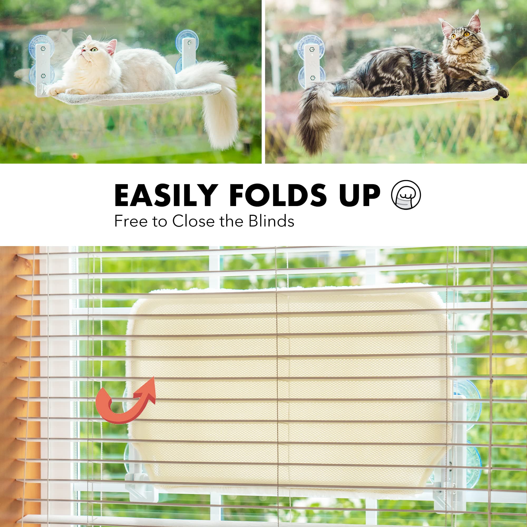 MEWOOFUN Cat Window Perch Sturdy Cat Window Hammock with Steel Frame Foldable Window Seat for Indoor Cats Walmart